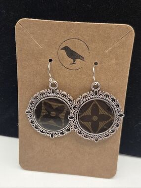 Upcycled Louis Vuitton Earrings In The Color Silver